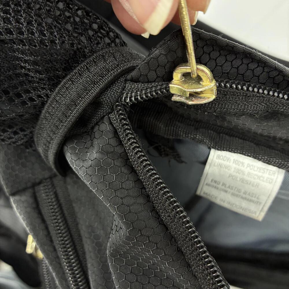 Adidas Black Backpack with Multiple Compartments Gold Color Hardware - Flawed - Picture 8 of 9